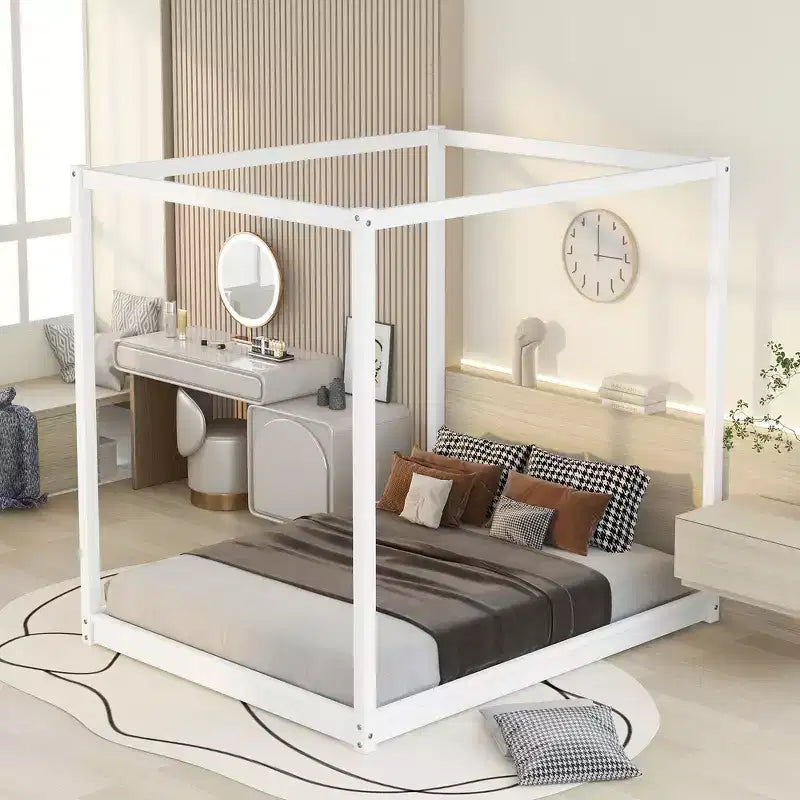 Whisen Queen Size Canopy Platform Bed with Support Legs
