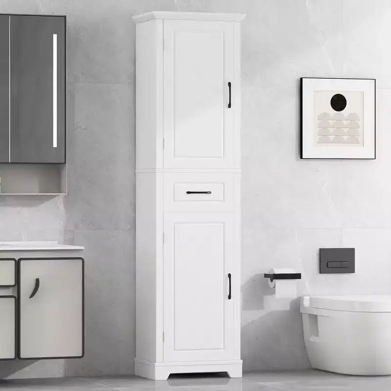 Meuble Haut de Salle de Bain Whisen avec 2 Portes et Étagères Réglables