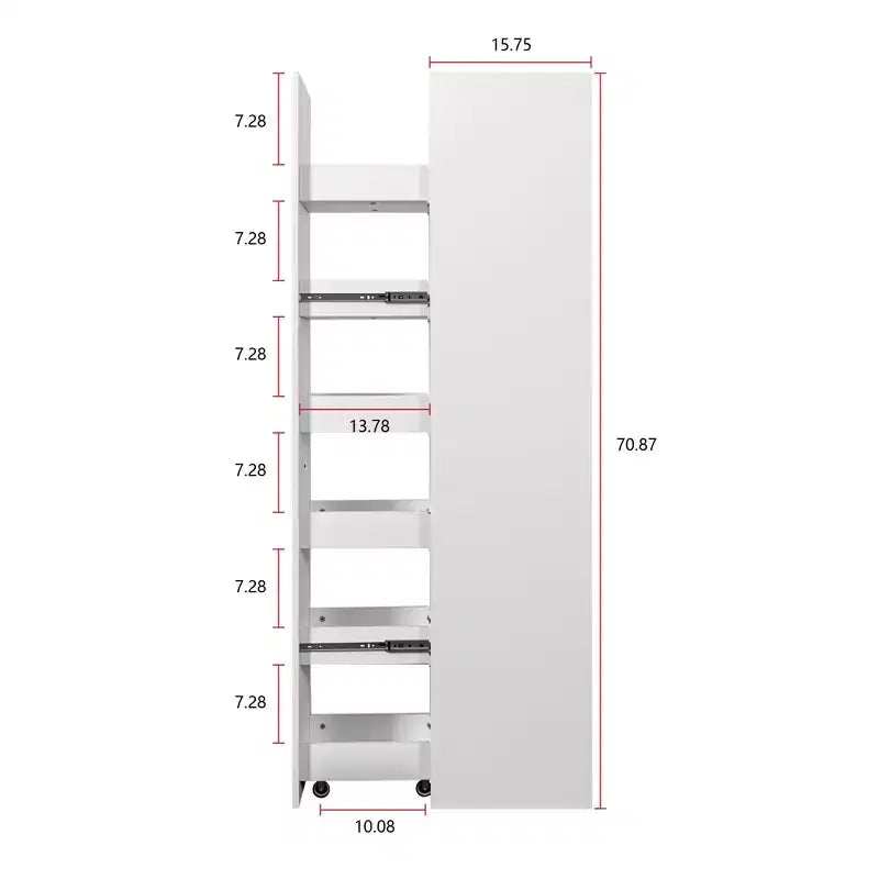 GDFStudio Collei Chariot de cuisine haut moderne à 6 niveaux avec roulettes