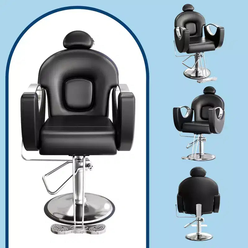 360Swivel Barber Chair Salon Chair, Height Adjustable Reclining Barber Chair, Spa Beauty Equipment, Heavy Duty Swivel Styling Chair