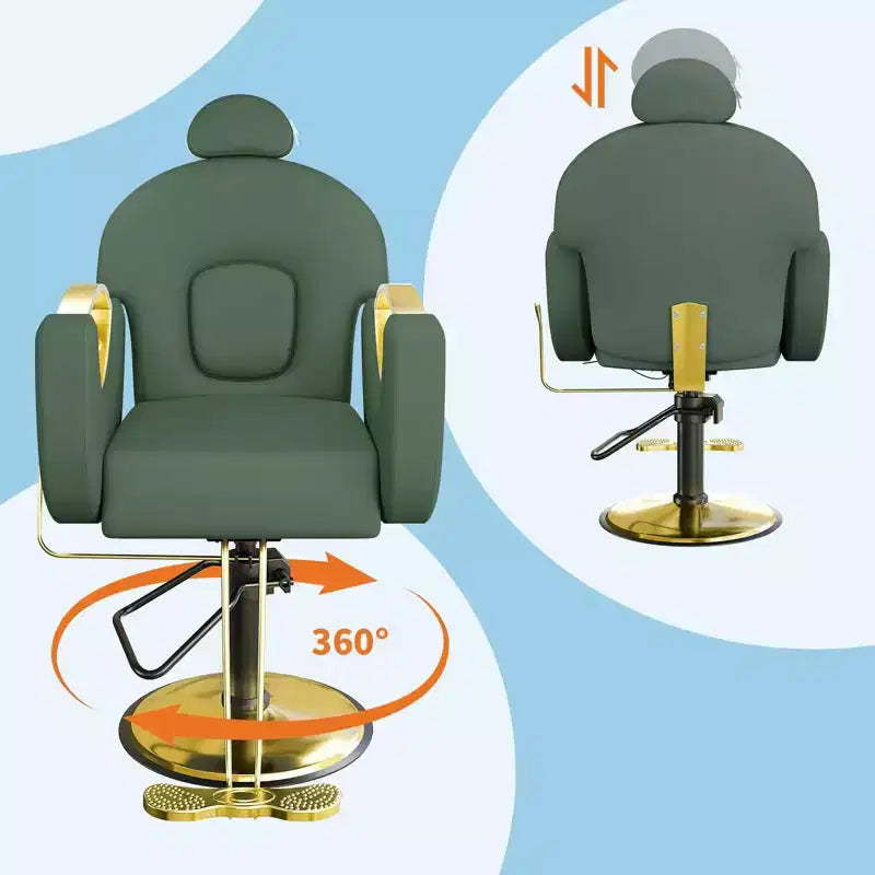 360Swivel Barber Chair Salon Chair, Height Adjustable Reclining Barber Chair, Spa Beauty Equipment, Heavy Duty Swivel Styling Chair