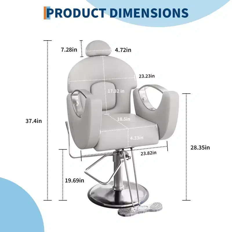 360Swivel Barber Chair Salon Chair, Height Adjustable Reclining Barber Chair, Spa Beauty Equipment, Heavy Duty Swivel Styling Chair