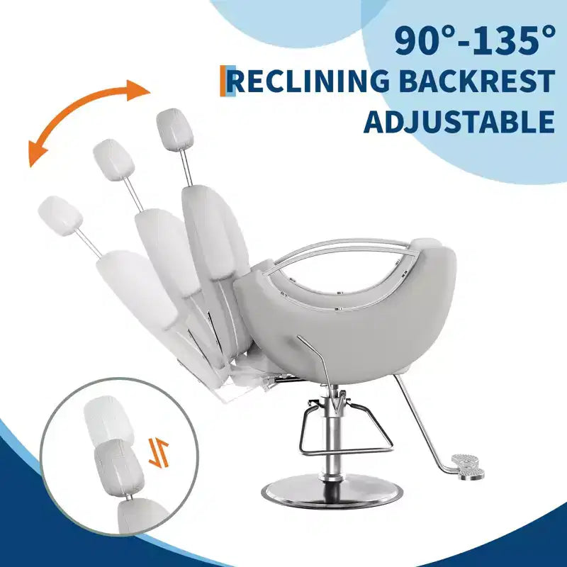 360Swivel Barber Chair Salon Chair, Height Adjustable Reclining Barber Chair, Spa Beauty Equipment, Heavy Duty Swivel Styling Chair