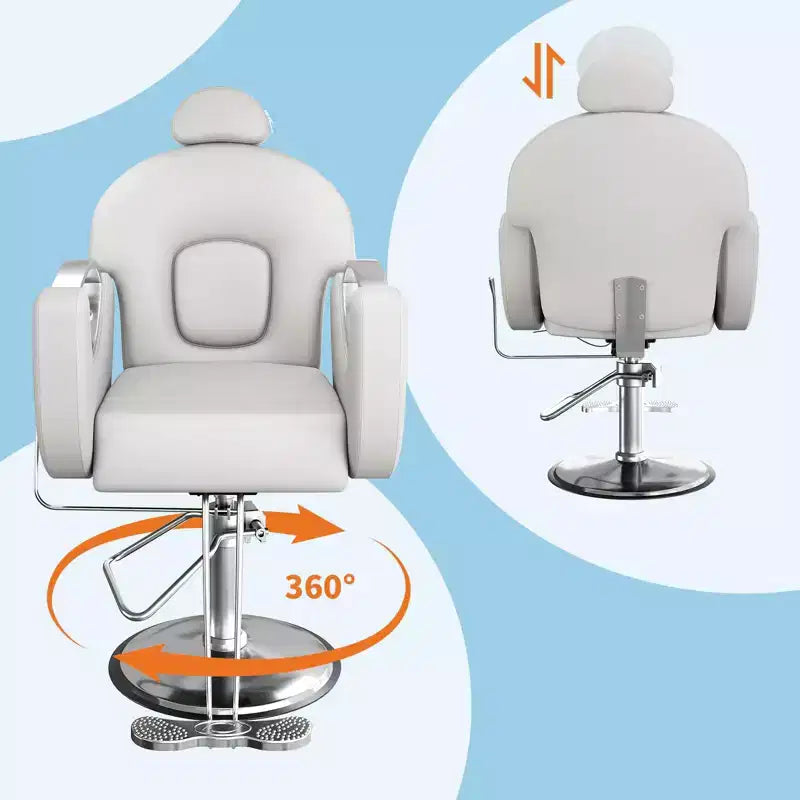 360Swivel Barber Chair Salon Chair, Height Adjustable Reclining Barber Chair, Spa Beauty Equipment, Heavy Duty Swivel Styling Chair
