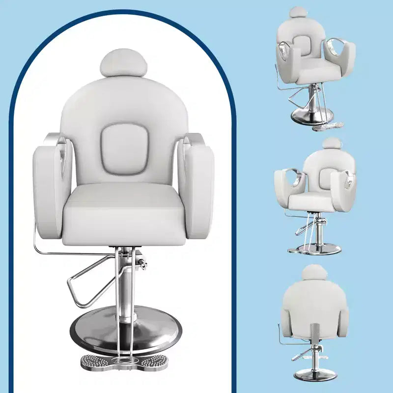 360Swivel Barber Chair Salon Chair, Height Adjustable Reclining Barber Chair, Spa Beauty Equipment, Heavy Duty Swivel Styling Chair
