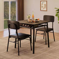 3-Piece Dining Room Set, with Storage Rack and Metal Frame