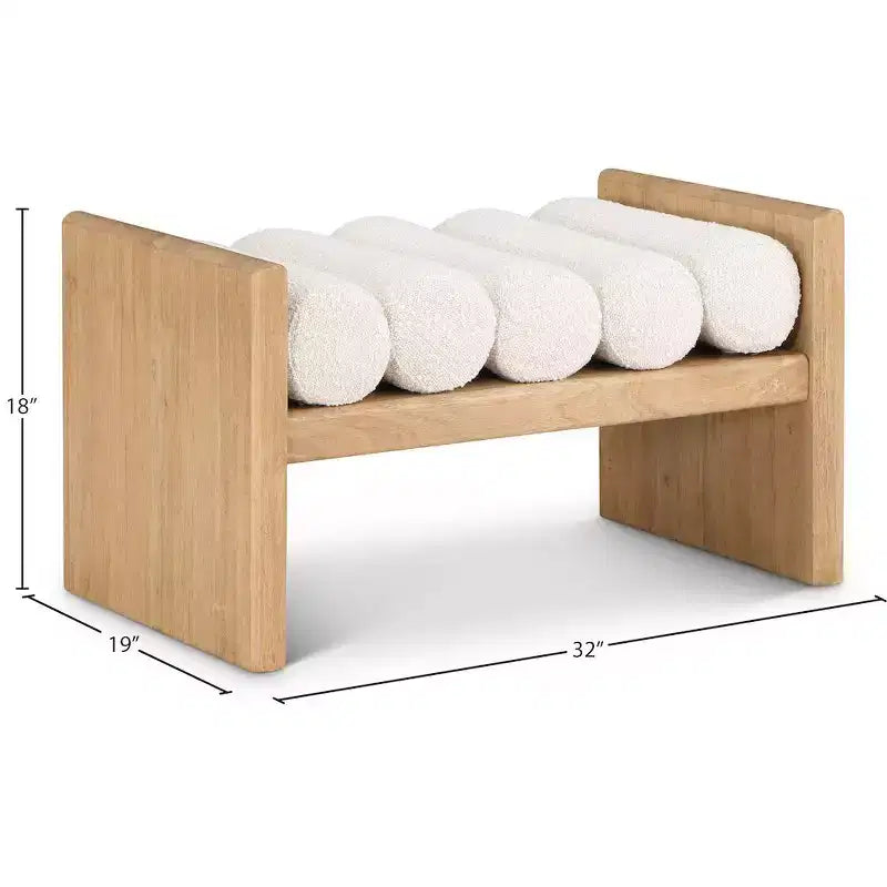 Meridian Furniture,Waverly Boucle Fabric Bench