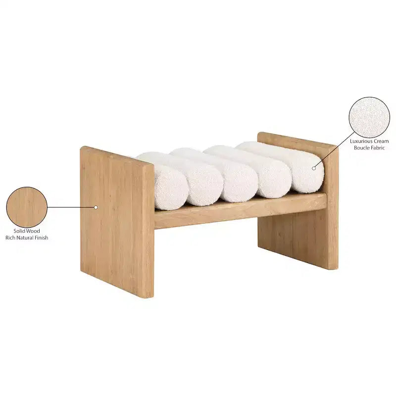 Meridian Furniture,Waverly Boucle Fabric Bench