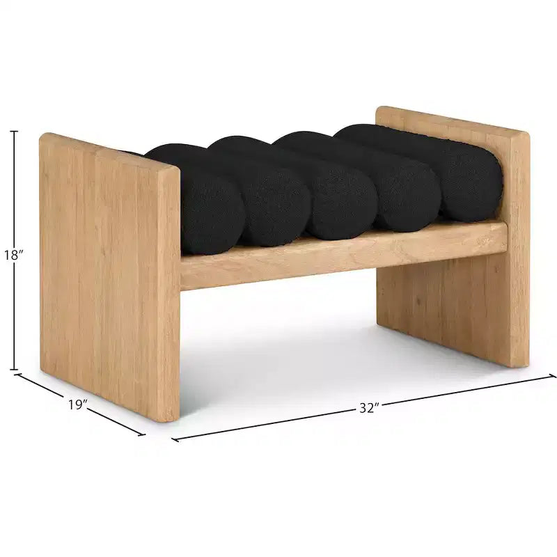 Meridian Furniture,Waverly Boucle Fabric Bench