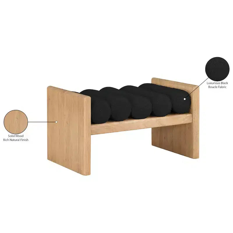 Meridian Furniture,Waverly Boucle Fabric Bench