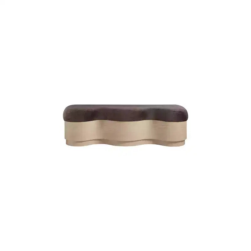 Meridian Furniture,Savoy Velour Fur Fabric Bench