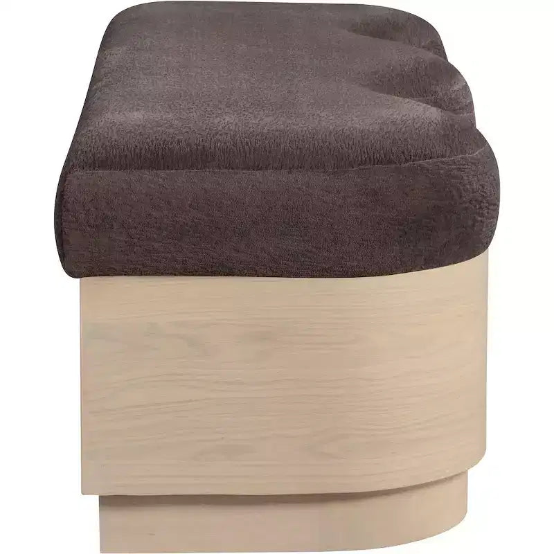 Meridian Furniture,Savoy Velour Fur Fabric Bench