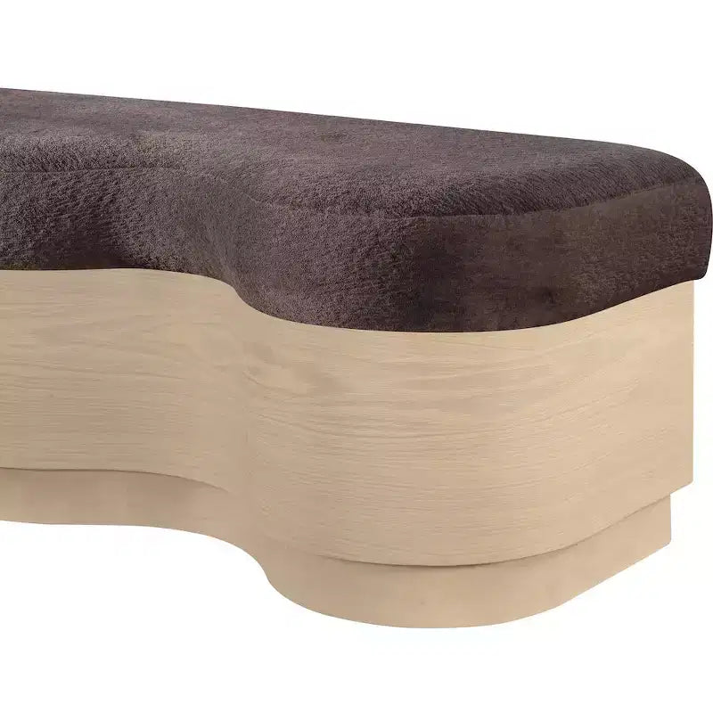 Meridian Furniture,Savoy Velour Fur Fabric Bench