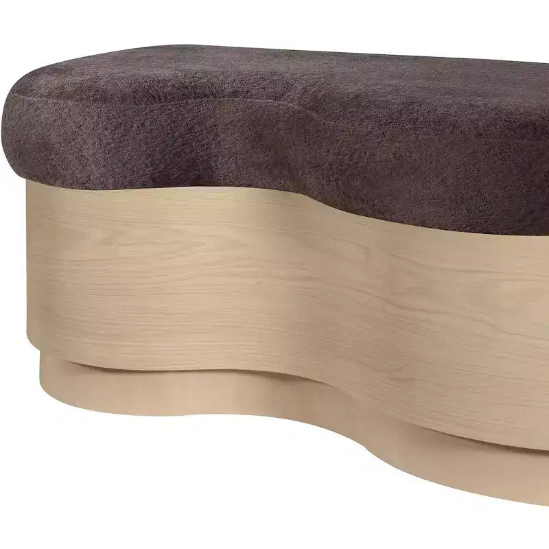 Meridian Furniture,Savoy Velour Fur Fabric Bench