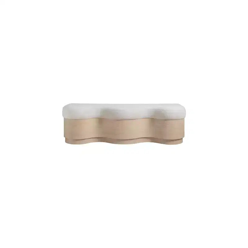 Meridian Furniture,Savoy Velour Fur Fabric Bench