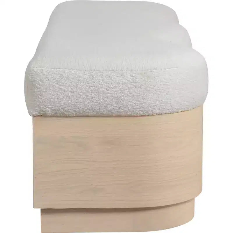 Meridian Furniture,Savoy Velour Fur Fabric Bench