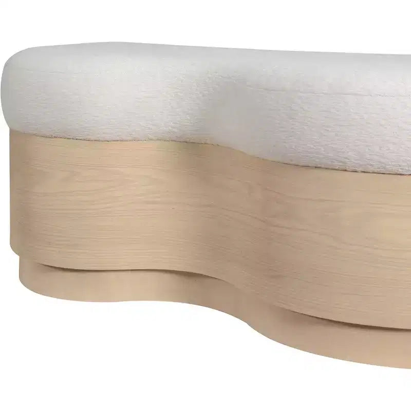 Meridian Furniture,Savoy Velour Fur Fabric Bench