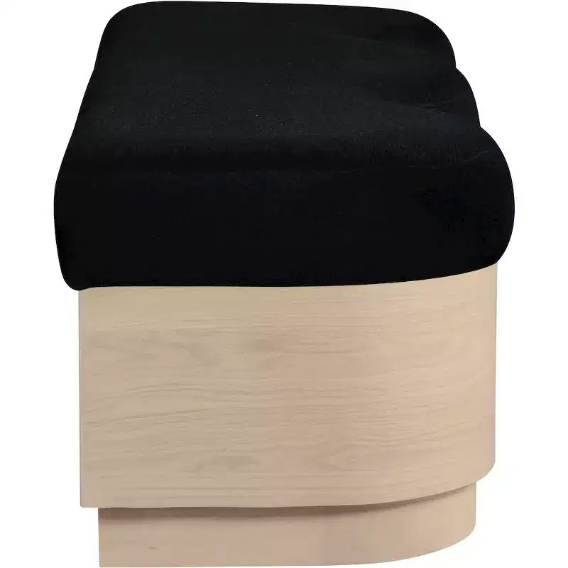 Meridian Furniture,Savoy Velour Fur Fabric Bench