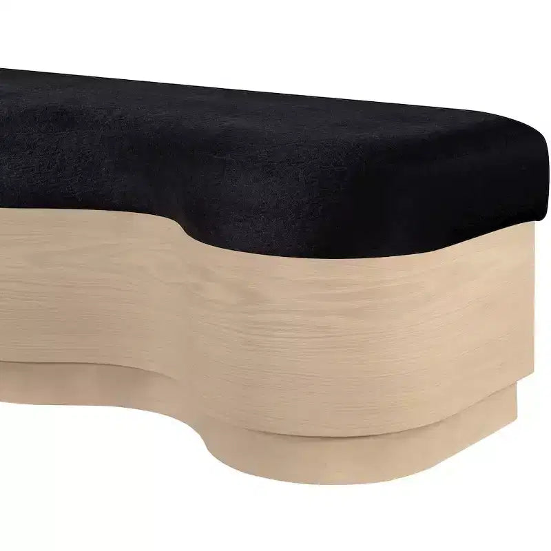 Meridian Furniture,Savoy Velour Fur Fabric Bench