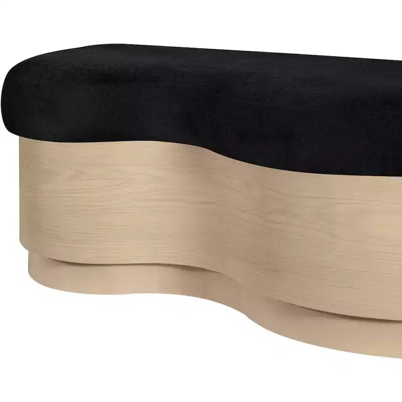 Meridian Furniture,Savoy Velour Fur Fabric Bench