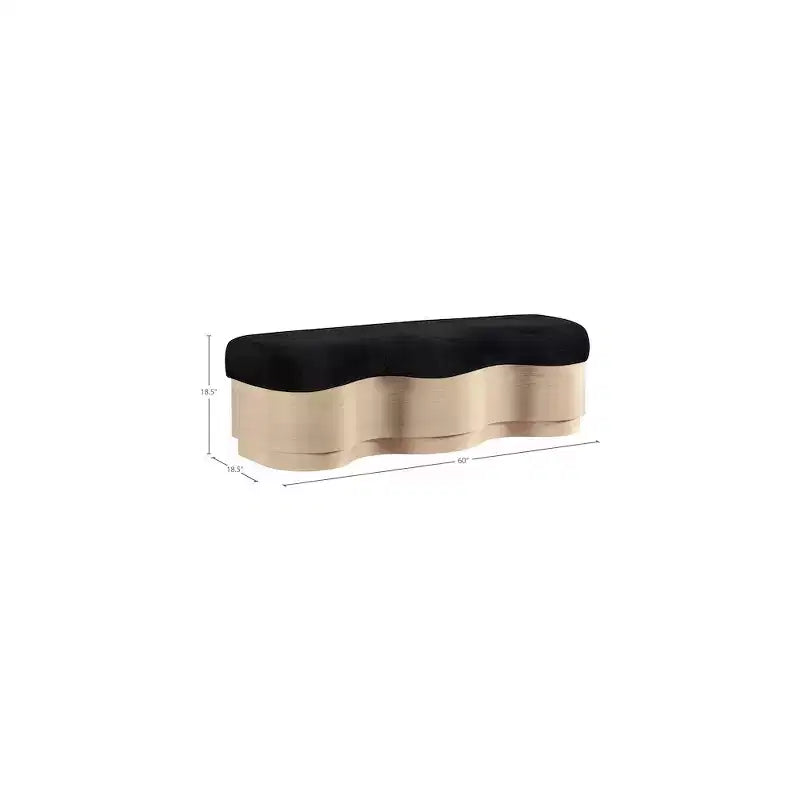 Meridian Furniture,Savoy Velour Fur Fabric Bench