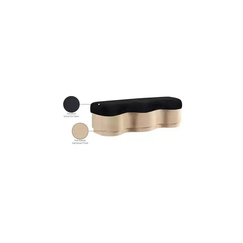Meridian Furniture,Savoy Velour Fur Fabric Bench