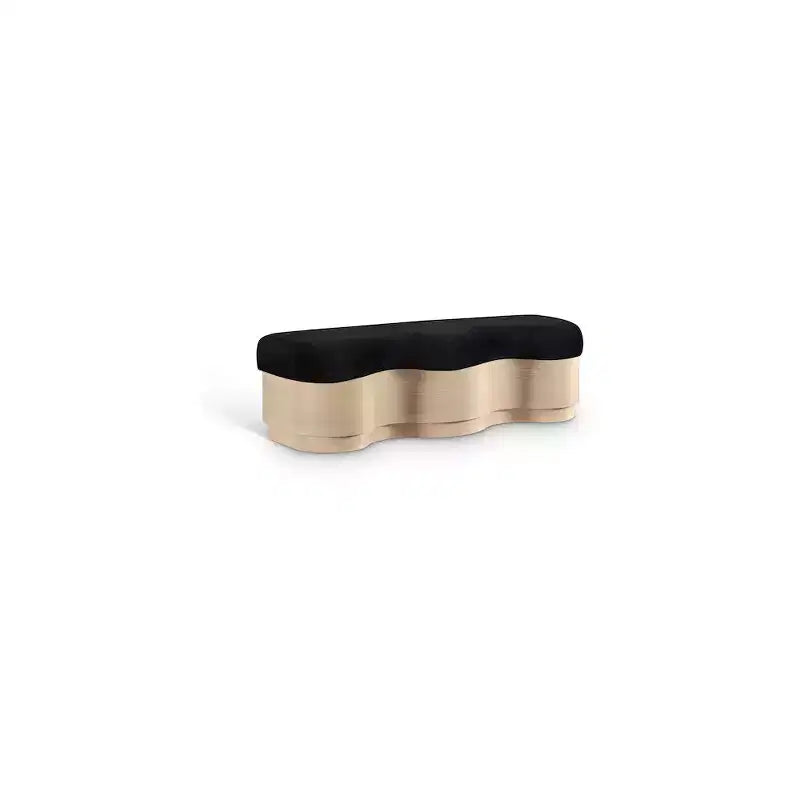 Meridian Furniture,Savoy Velour Fur Fabric Bench