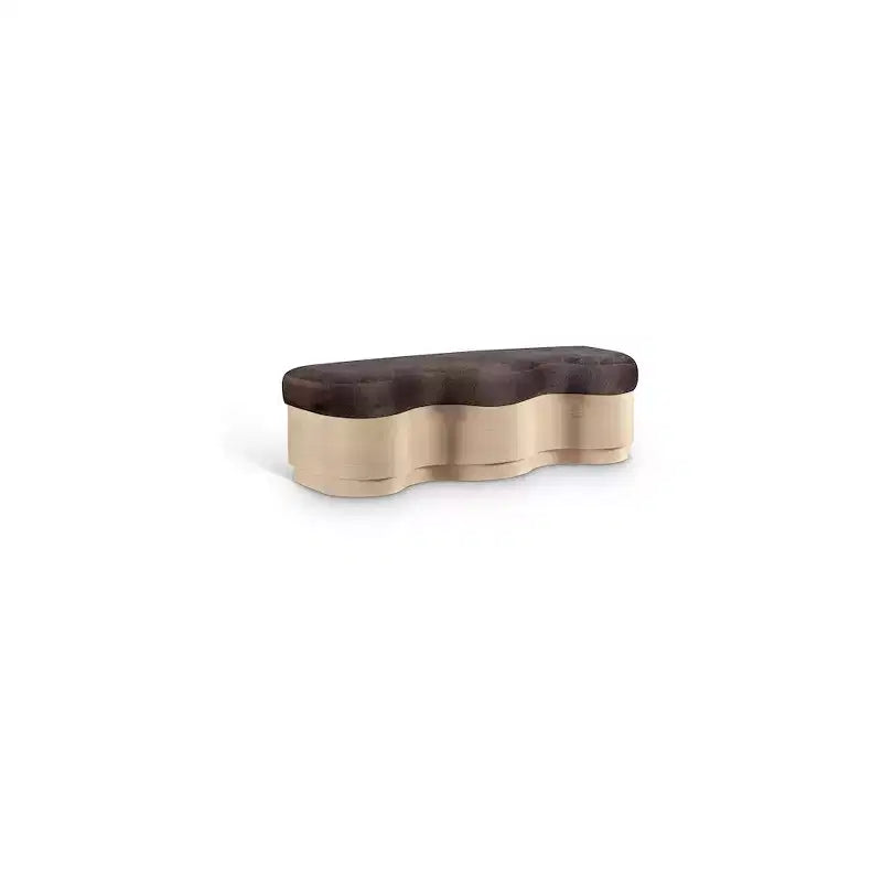 Meridian Furniture,Savoy Velour Fur Fabric Bench