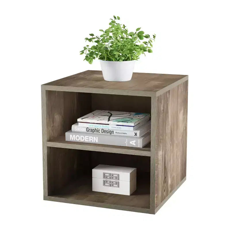 Table d'appoint cube modulaire empilable moderne Lavish Home avec étagères