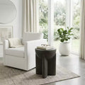 End Table, Side Table, or Small Night Stand for Home Decor - Contemporary Concrete Bedside Table with Sculpted Base for Small Spaces - 19 Gray