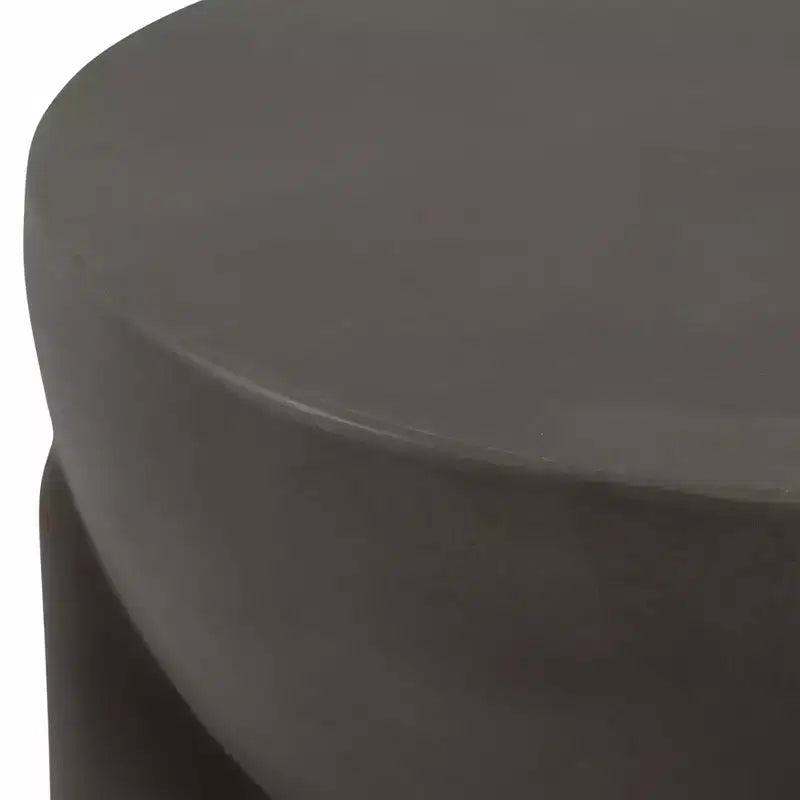 End Table, Side Table, or Small Night Stand for Home Decor - Contemporary Concrete Bedside Table with Sculpted Base for Small Spaces - 19 Gray