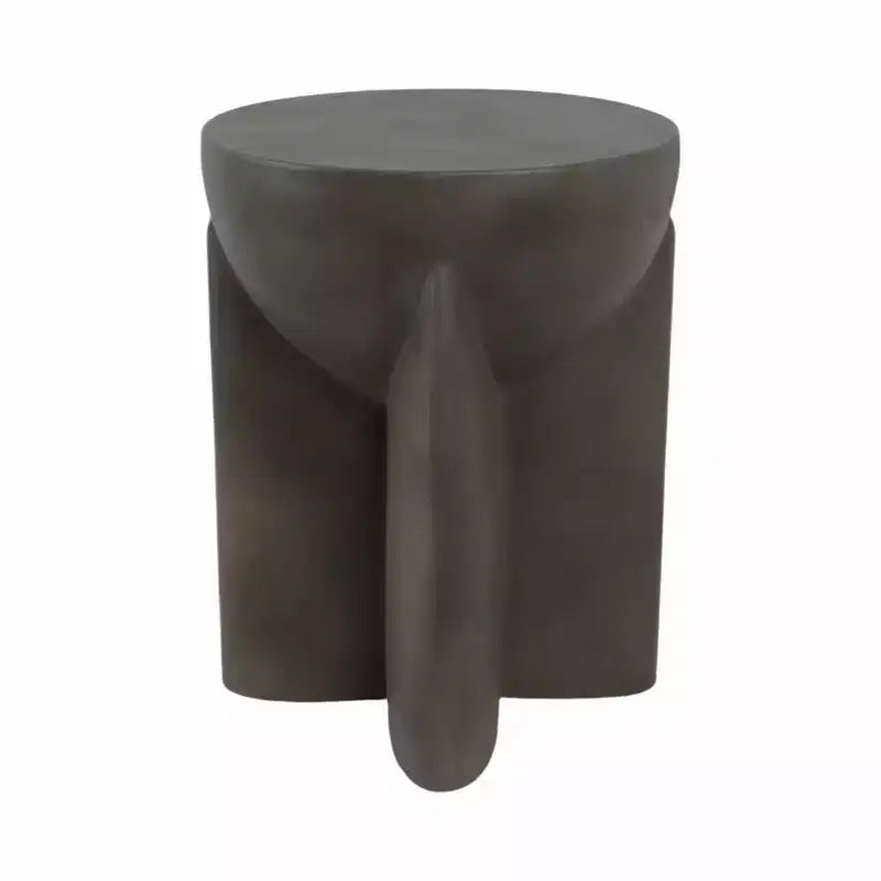 End Table, Side Table, or Small Night Stand for Home Decor - Contemporary Concrete Bedside Table with Sculpted Base for Small Spaces - 19 Gray