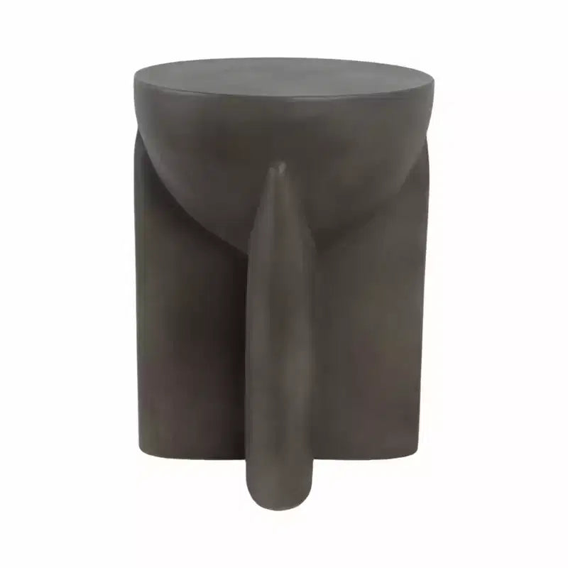End Table, Side Table, or Small Night Stand for Home Decor - Contemporary Concrete Bedside Table with Sculpted Base for Small Spaces - 19 Gray
