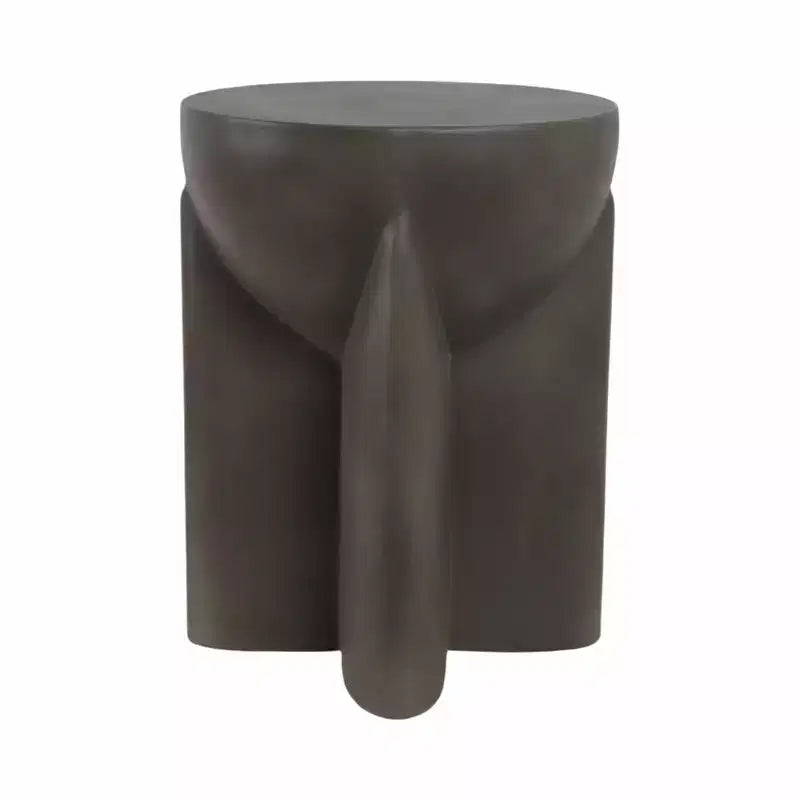 End Table, Side Table, or Small Night Stand for Home Decor - Contemporary Concrete Bedside Table with Sculpted Base for Small Spaces - 19 Gray
