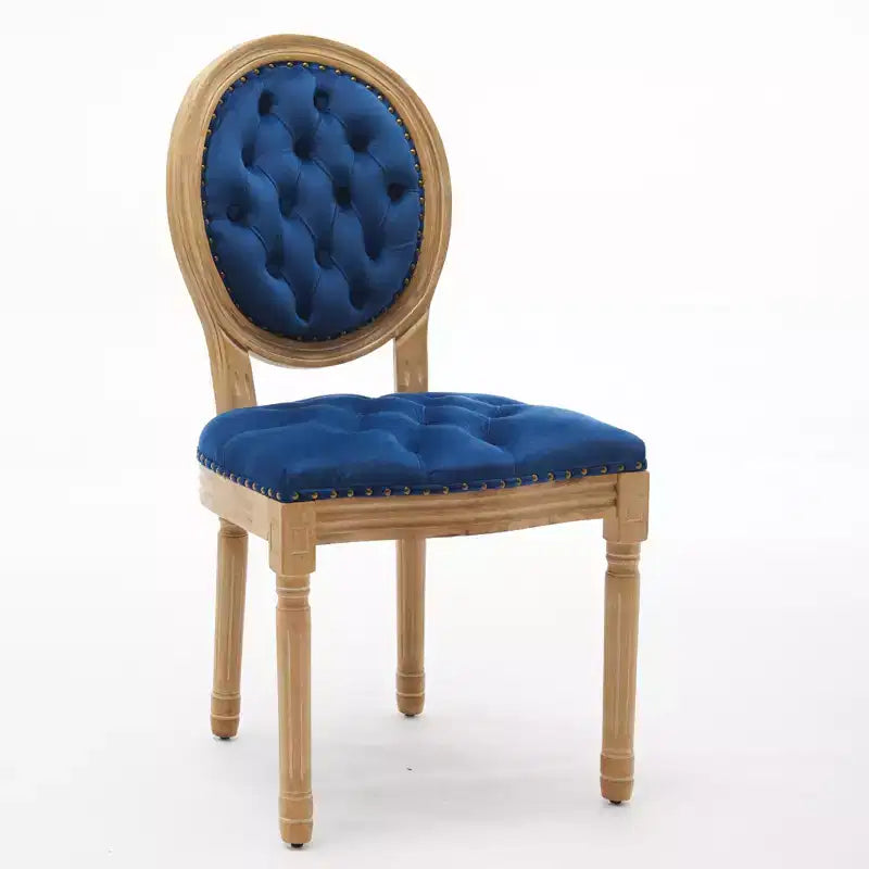 CLIHOME Set of 2 French Style Solid Wood Frame Antique Painting Accent Chairs, Modern Velvet Dining Chairs