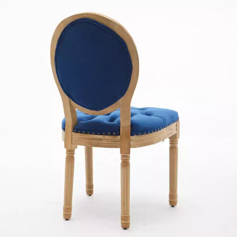 CLIHOME Set of 2 French Style Solid Wood Frame Antique Painting Accent Chairs, Modern Velvet Dining Chairs
