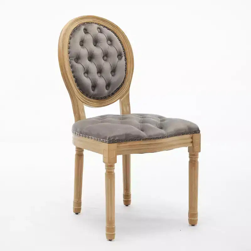 CLIHOME Set of 2 French Style Solid Wood Frame Antique Painting Accent Chairs, Modern Velvet Dining Chairs