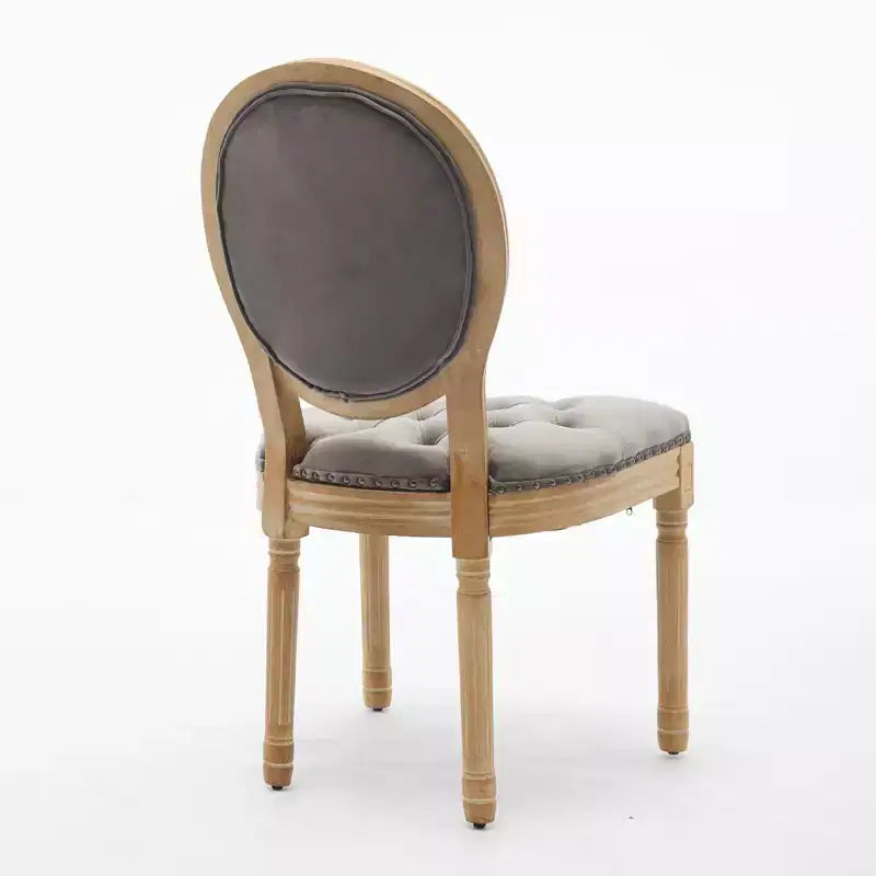 CLIHOME Set of 2 French Style Solid Wood Frame Antique Painting Accent Chairs, Modern Velvet Dining Chairs