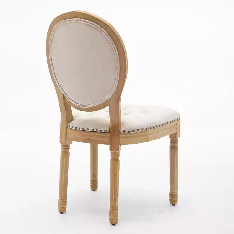CLIHOME Set of 2 French Style Solid Wood Frame Antique Painting Accent Chairs, Modern Velvet Dining Chairs