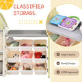 Kids Bookshelf Toy Storage Box, Multifunctional Toy Storage Cabinet with 14 Cubies for Nursery Kids Room Playroom Green