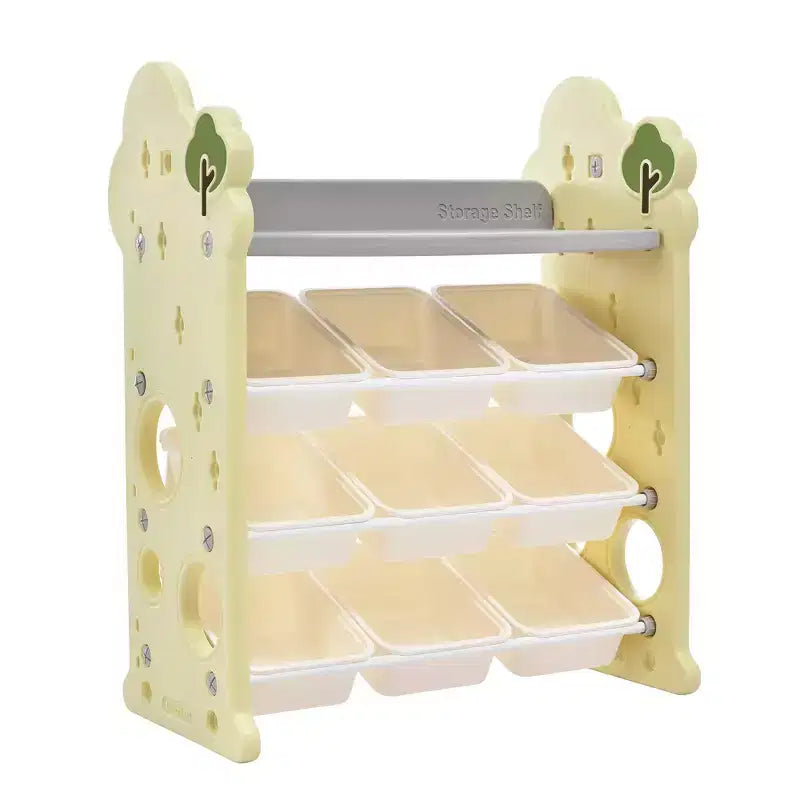 Étagère à Livres pour Enfants, Boîte de Rangement de Jouets Multifonctionnelle avec 14 Casiers pour Chambre d'Enfant, Salle de Jeux, Vert