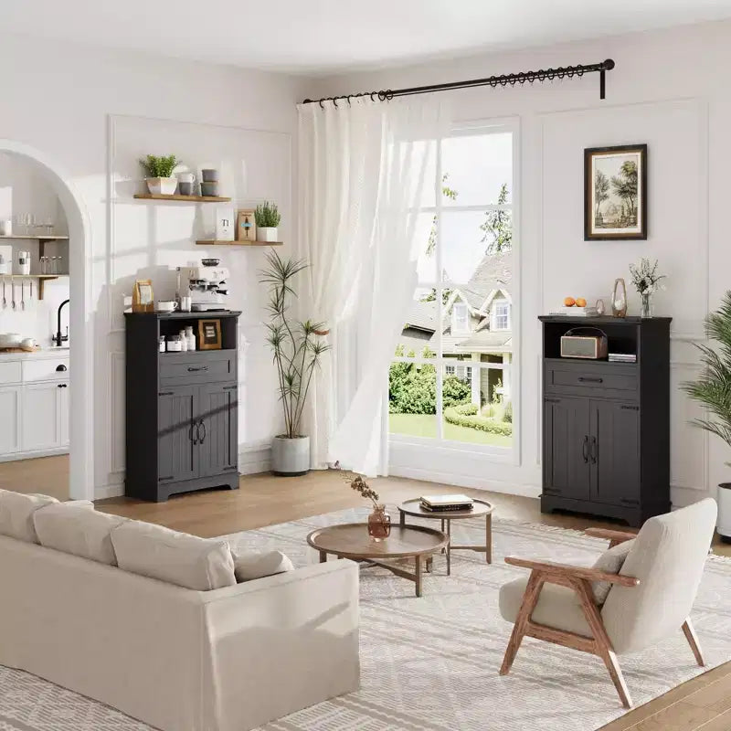 Farmhouse Bathroom Cabinet with Doors and Drawers,Freestanding Storage Cabinet