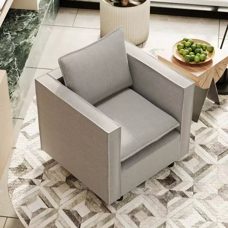 Fauteuil d'appoint moderne GDFStudio Jonson 25 en lin