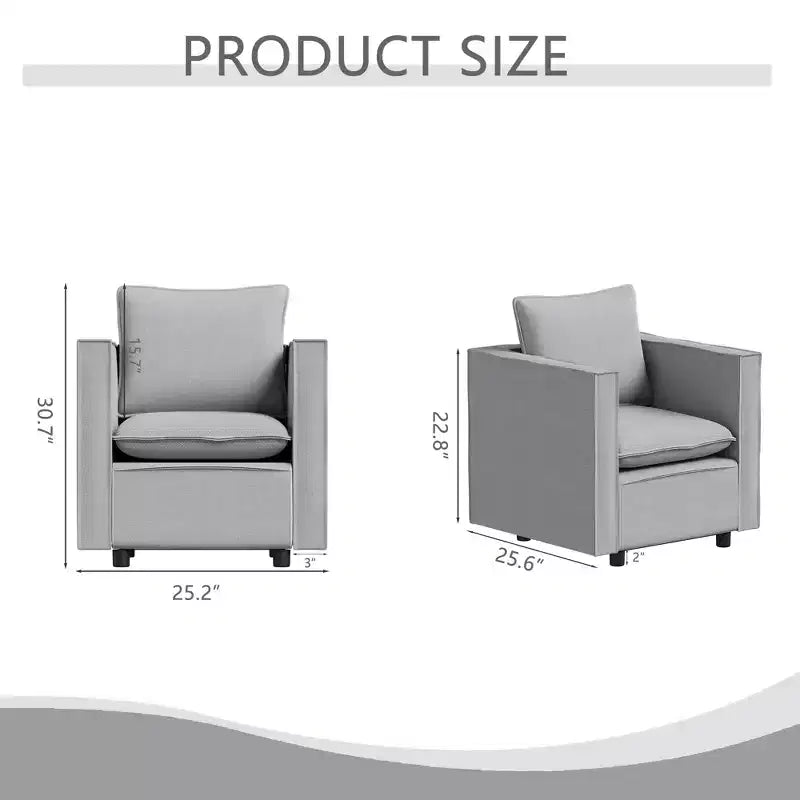 Fauteuil d'appoint moderne GDFStudio Jonson 25 en lin