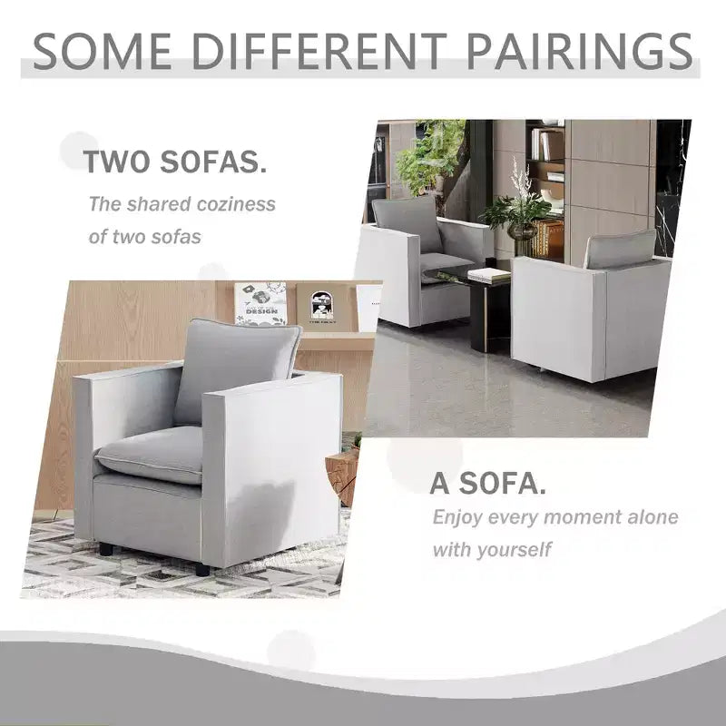 Fauteuil d'appoint moderne GDFStudio Jonson 25 en lin