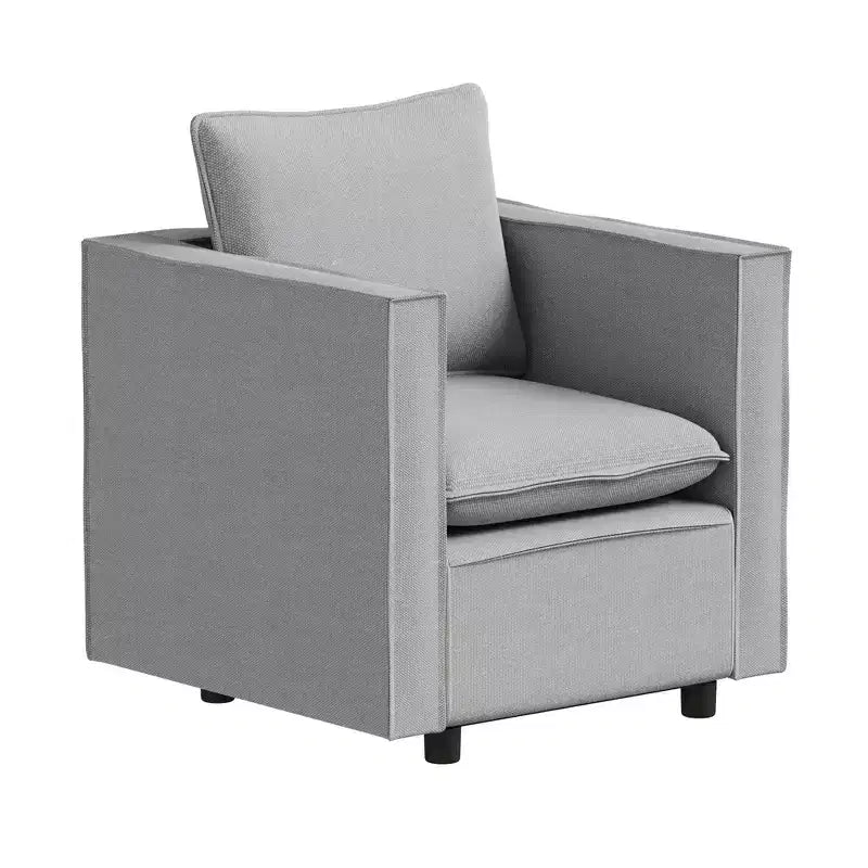 Fauteuil d'appoint moderne GDFStudio Jonson 25 en lin