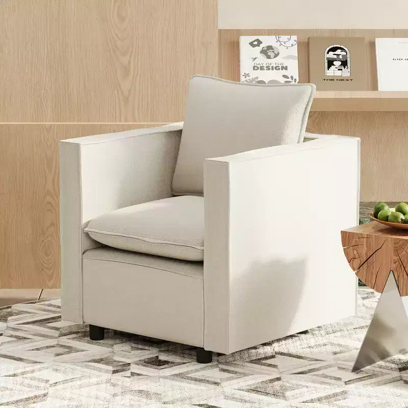 Fauteuil d'appoint moderne GDFStudio Jonson 25 en lin