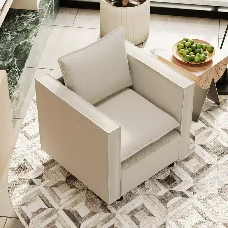 Fauteuil d'appoint moderne GDFStudio Jonson 25 en lin