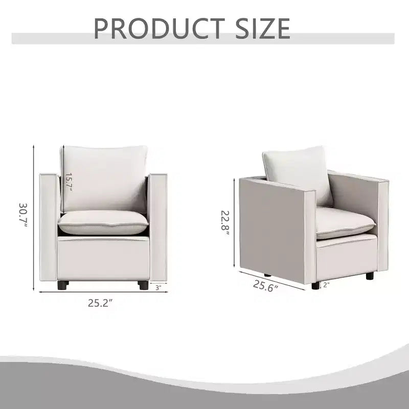 Fauteuil d'appoint moderne GDFStudio Jonson 25 en lin