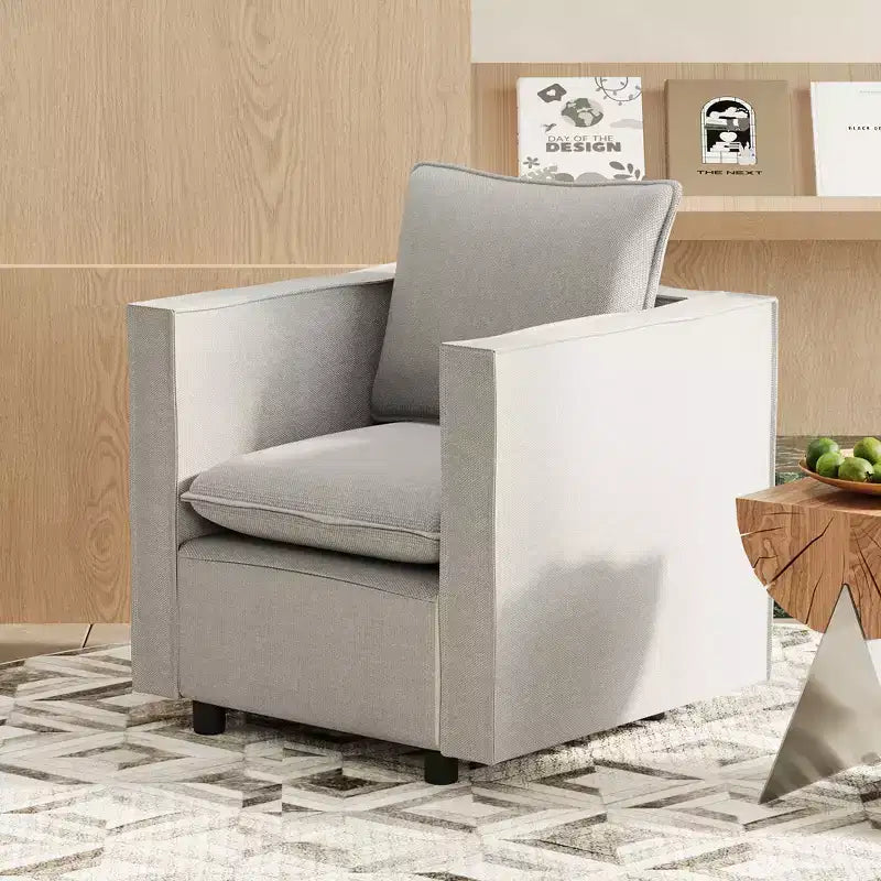 Fauteuil d'appoint moderne GDFStudio Jonson 25 en lin